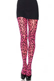 Leg Avenue Woven Leopard Print Spandex Pantyhose