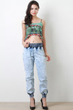 Flared Print Crop Top