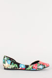 Breckelle Floral Pointy Toe Sweetheart Flat