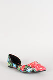 Breckelle Floral Pointy Toe Sweetheart Flat