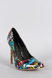 Shoe Republic Graffiti Print Pointy Toe Pump