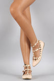 Liliana Studded Caged Pointy Toe Ballet Flat