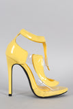 Patent Lucite Cutout Open Toe Heel