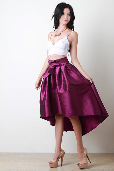 Evening Taffeta Pleated High-Low Skirt