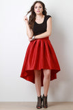 Evening Taffeta Pleated High-Low Skirt