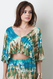 Tie Dye Bell Sleeve Crop Top