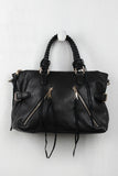 Vegan Leather Suede Threaded Bag