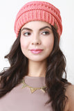 Mottled Ridged Knit Beanie