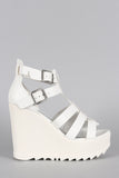 Wild Diva Lounge Caged Lug Sole Wedge