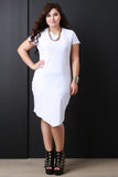 Plus Size Chain Necklace Asymmetrical Tee Dress