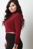 Plus Size Turtle Neck Crop Top