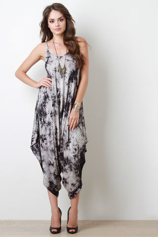 Tie Dye Sleeveless Harem Jumpsuit