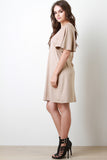 Bell Sleeve Vegan Suede Dress