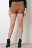 Side Lace Up Vegan Suede Shorts