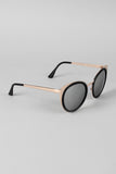 Matte Redacted Metallic Frame Cat Eye Sunglasses