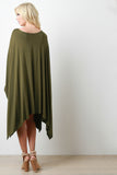 Solid Color Handkerchief Poncho Dress