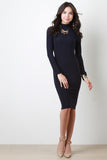 Turtleneck Long Sleeve Midi Dress