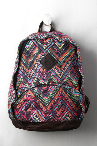 Multicolor Mesh Tribal Backpack