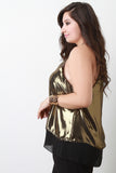 Sleeveless Glitter Metallic Party Swing Top