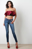 Scuba Knit Ruffle Tube Top