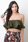 Scuba Knit Ruffle Tube Top