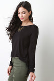 Fringe Long Dolman Sleeves Top