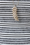 Reversible Stripe And Mesh Sleeveless Midi Dress