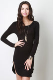 Jersey Knit Long Sleeve Mini Dress