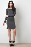 Jersey Knit Long Sleeve Mini Dress