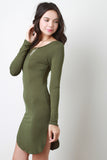 Jersey Knit Long Sleeve Mini Dress