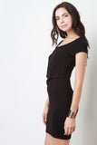 Overlap Knotted Short Sleeve Dress