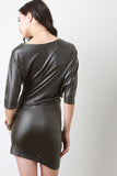 Vegan Leather Asymmetrical Mini Dress