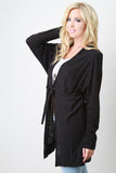 Tie Front Slub Jersey Cardigan