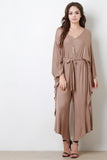 Connected Sleeve Oversize Belted Jumpsuit