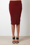 Stretchy Midi Pencil Skirt