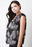 Two Tone Faux Fur Vest