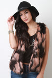 Two Tone Faux Fur Vest