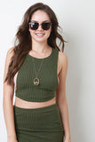 Side Sleeveless Scoop Ribbed Crop Top