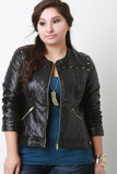 Quilted Vegan Leather Moto Jacket