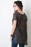 Mineral Dye Deep V-Neck High-Low Top