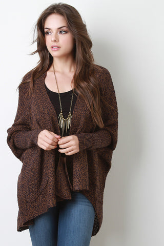 Chunky Knit Dolman High-Low Cardigan