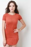 Suede T-Shirt Mini Dress