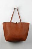 Reversible Suede And Leather Tassel Tote Bag