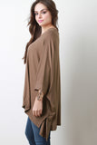 Oversized Drape Dolman Sleeves High Low Top