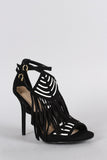 Wild Diva Lounge Southwestern Fringe Open Toe Heel