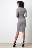 Marled Vertical Ribbed Knit Dress