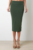 Stretchy Midi Pencil Skirt