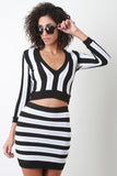 Shimmer Vertical Stripe Crop Top