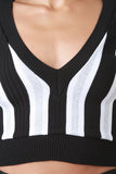 Shimmer Vertical Stripe Crop Top