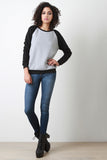 Quilted Raglan Sweatshirt Top